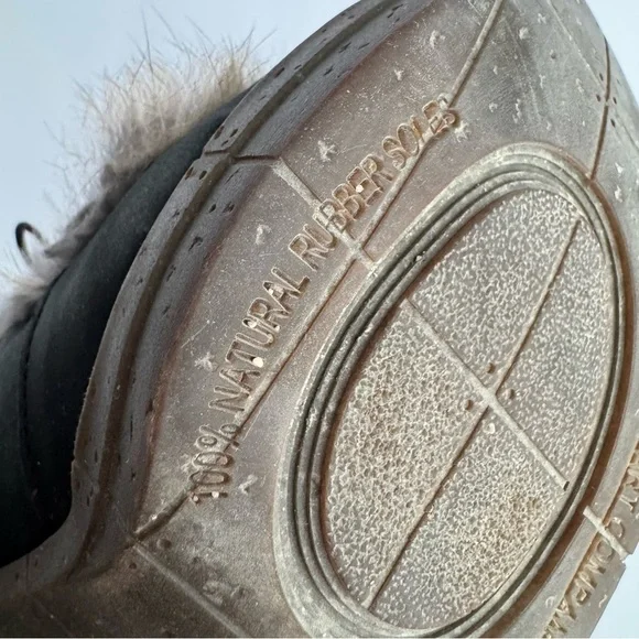 The Art Company Nubuck Leather Lace-Up Ankle Boots Sz 37 US 6.5 Heeled Fur Trim - Picture 16 of 16